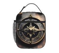 YYHWHJDE Portable Insulated Lunch Bag Magical Design Norse Runes Compass Prints Reusable Lunch Bag Durable for Men and Women Easy Carrying