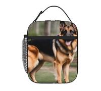 YYHWHJDE Portable Insulated Lunch Bag Maple German Shepherd Dog Picture Reusable Lunch Bag Durable for Men and Women Easy Carrying