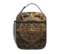 YYHWHJDE Portable Insulated Lunch Bag Mayan Calendar End of The World Pattern Reusable Lunch Bag Durable for Men and Women