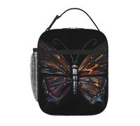 YYHWHJDE Portable Insulated Lunch Bag Mystery Butterfly Picture Reusable Lunch Bag Durable for Men and Women Easy Carrying