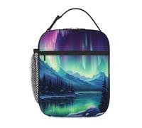 YYHWHJDE Portable Insulated Lunch Bag Northern Lights Painting Prints Reusable Lunch Bag Durable for Men and Women Easy Carrying
