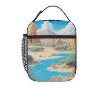 YYHWHJDE Portable Insulated Lunch Bag Oasis in The Desert Pattern Reusable Lunch Bag Durable for Men and Women Easy Carrying