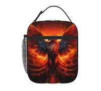 YYHWHJDE Portable Insulated Lunch Bag Orange Red Phoenix Prints Reusable Lunch Bag Durable for Men and Women Easy Carrying