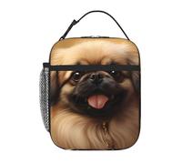 YYHWHJDE Portable Insulated Lunch Bag Pekingese Dog Pattern Reusable Lunch Bag Durable for Men and Women
