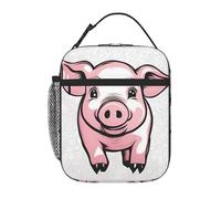 YYHWHJDE Portable Insulated Lunch Bag Pig Background Pattern Reusable Lunch Bag Durable for Men and Women Easy Carrying