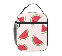 YYHWHJDE Portable Insulated Lunch Bag Pink Watermelon Prints Reusable Lunch Bag Durable for Men and Women Easy Carrying