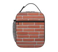 YYHWHJDE Portable Insulated Lunch Bag Red Brick Wall Texture Prints Reusable Lunch Bag Durable for Men and Women Easy Carrying