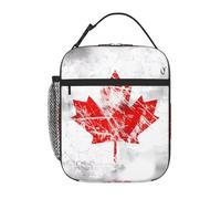 YYHWHJDE Portable Insulated Lunch Bag Retro Canada Flag Picture Reusable Lunch Bag Durable for Men and Women Easy Carrying