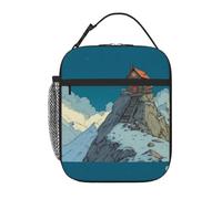 YYHWHJDE Portable Insulated Lunch Bag Small House on The Mountain Pattern Reusable Lunch Bag Durable for Men and Women Easy Carrying