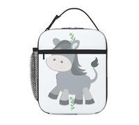 YYHWHJDE Portable Insulated Lunch Bag Smiling Donkey Pattern Reusable Lunch Bag Durable for Men and Women Easy Carrying