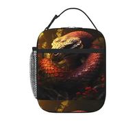 YYHWHJDE Portable Insulated Lunch Bag The Giant Forest Python Pattern Reusable Lunch Bag Durable for Men and Women Easy Carrying