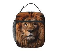 YYHWHJDE Portable Insulated Lunch Bag The Lion's Gaze Prints Reusable Lunch Bag Durable for Men and Women Easy Carrying