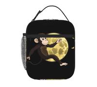 YYHWHJDE Portable Insulated Lunch Bag The Monkey Who Stole The Moon Picture Reusable Lunch Bag Durable for Men and Women Easy Carrying