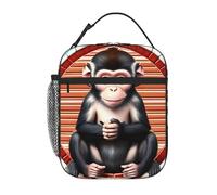 YYHWHJDE Portable Insulated Lunch Bag The Silent Monkey Prints Reusable Lunch Bag Durable for Men and Women Easy Carrying