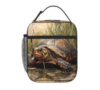YYHWHJDE Portable Insulated Lunch Bag The Turtle Crawling into The Swamp Prints Reusable Lunch Bag Durable for Men and Women Easy Carrying
