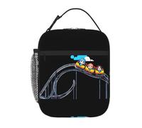 YYHWHJDE Portable Insulated Lunch Bag Thrilling Roller Coaster Pattern Reusable Lunch Bag Durable for Men and Women Easy Carrying