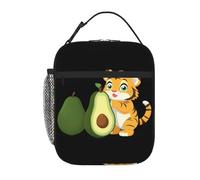 YYHWHJDE Portable Insulated Lunch Bag Tiger cub Holding Avocado Prints Reusable Lunch Bag Durable for Men and Women Easy Carrying