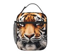 YYHWHJDE Portable Insulated Lunch Bag Tiger Face Pattern Reusable Lunch Bag Durable for Men and Women Easy Carrying