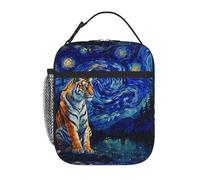 YYHWHJDE Portable Insulated Lunch Bag Tiger in The Sky Prints Reusable Lunch Bag Durable for Men and Women Easy Carrying