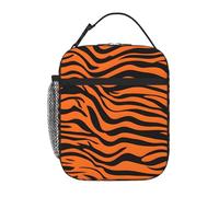 YYHWHJDE Portable Insulated Lunch Bag Tiger Stripes Orange Pattern Picture Reusable Lunch Bag Durable for Men and Women Easy Carrying