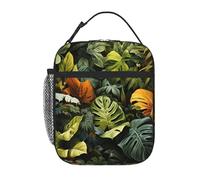 YYHWHJDE Portable Insulated Lunch Bag Tropical Rainforest Palm Leaves Pattern Reusable Lunch Bag Durable for Men and Women