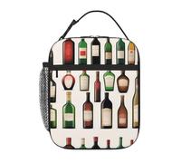 YYHWHJDE Portable Insulated Lunch Bag Various Bottles Pattern Reusable Lunch Bag Durable for Men and Women Easy Carrying