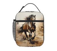 YYHWHJDE Portable Insulated Lunch Bag Western Horse Prints Reusable Lunch Bag Durable for Men and Women Easy Carrying