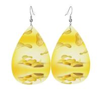 YYHWHJDE Potato Chips Prints Drip Leather Earrings - Chic Faux Leather Drops for Holiday & Everyday Glam