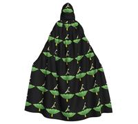 YYHWHJDE Praying mantis on lotus leaf Printing Halloween Adult Hooded Cloak for Parties and Costume Events