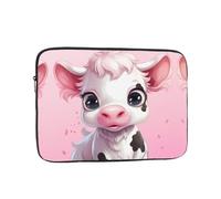YYHWHJDE Pretty Pink Cartoon Cow Prints Protective Shockproof Portable Laptop Sleeve Case 13 inch for Men and Women Business Travel, and Office Daily Use