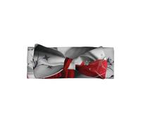YYHWHJDE Pretty Red Flower Prints Baby Bow Headband - Soft & Stretchy Newborn Accessory for Photography & Baby Showers