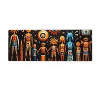 YYHWHJDE Primitive Totem Picture Extra Large Mouse Pad, Computer Office Anti Slip Gaming Keyboard Thickened Version 12x31.5in