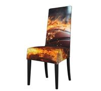 YYHWHJDE Protection cover for dining chair Basketball on Fire and Water Flame Splashing Pattern - Soft, Comfortable, Needed Stretchable for Most Armless Chair