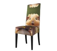 YYHWHJDE Protection cover for dining chair Cute Guinea Pig Pattern - Soft, Comfortable, Needed Stretchable for Most Armless Chair