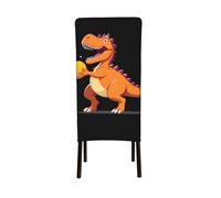 YYHWHJDE Protection cover for dining chair Dinosaur playing ball Prints - Soft, Comfortable, Needed Stretchable for Most Armless Chair