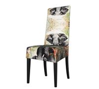 YYHWHJDE Protection cover for dining chair Elephants in the Forest Pattern - Soft, Comfortable, Needed Stretchable for Most Armless Chair
