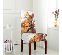 YYHWHJDE Protection cover for dining chair Guitar Puppy in the Petals Prints - Soft, Comfortable, Needed Stretchable for Most Armless Chair