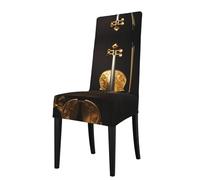 YYHWHJDE Protection cover for dining chair Luxurious Gold tones,Butterfly and cello Pattern - Soft, Comfortable, Needed Stretchable for Most Armless Chair