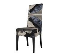 YYHWHJDE Protection cover for dining chair Night crow Pattern - Soft, Comfortable, Needed Stretchable for Most Armless Chair