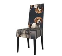 YYHWHJDE Protection cover for dining chair ovely Pet Dog Beagle Pattern - Soft, Comfortable, Needed Stretchable for Most Armless Chair