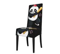 YYHWHJDE Protection cover for dining chair Panda playing baseball Prints - Soft, Comfortable, Needed Stretchable for Most Armless Chair