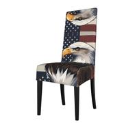 YYHWHJDE Protection cover for dining chair Patriotic Bald Eagle with American Flag Pattern - Soft, Comfortable, Needed Stretchable for Most Armless Chair
