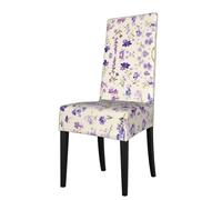 YYHWHJDE Protection cover for dining chair purple lavender colored flowers Pattern - Soft, Comfortable, Needed Stretchable for Most Armless Chair