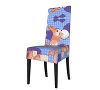 YYHWHJDE Protection cover for dining chair rabbit holding the ball Pattern - Soft, Comfortable, Needed Stretchable for Most Armless Chair