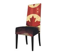 YYHWHJDE Protection cover for dining chair Retro Canada Flag Pattern - Soft, Comfortable, Needed Stretchable for Most Armless Chair