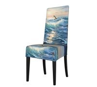YYHWHJDE Protection cover for dining chair Seagulls on the sea Pattern - Soft, Comfortable, Needed Stretchable for Most Armless Chair