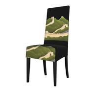 YYHWHJDE Protection cover for dining chair The Great Wall of China Pattern - Soft, Comfortable, Needed Stretchable for Most Armless Chair