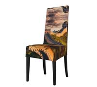 YYHWHJDE Protection cover for dining chair the Great Wall of China Pattern - Soft, Comfortable, Needed Stretchable for Most Armless Chair