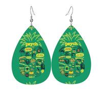 YYHWHJDE Psych pineapple quote Prints Water Drop Leather Earrings - Stylish Dangle Throw for Parties, Vibrant Color Layering, Non-Fading Finish