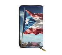 YYHWHJDE Puerto rico Wallpaper Flag Printing Quality Leather Long Clutch Wallet Designed for Fashion Girls and Women Stylish 7.48 x 4.13 in